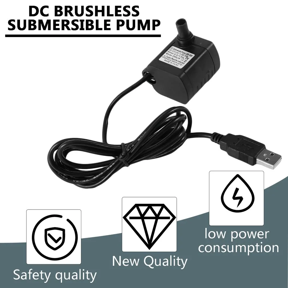 Дропшиппинг DC 3,5-9 в 3W USB бесколлекторный погружной водяной насос USB мини аквариум пейзаж фонтан рыбный пруд бак насос