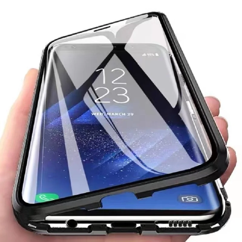 Double Sided Magnetic Glass Case For Huawei P40 P30 P20 Lite Pro Metal Honor 10 8X P Smart Z Y9 2019 Cove | Мобильные телефоны и