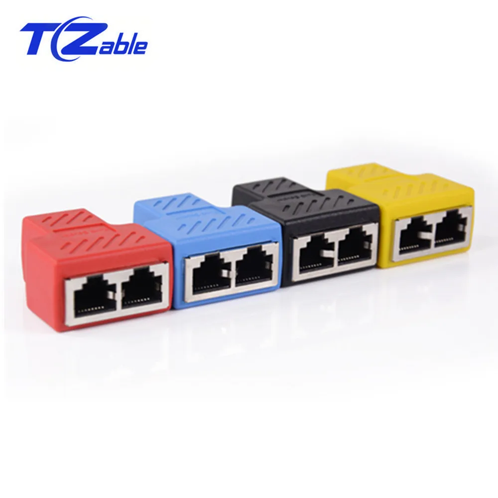 Соединитель RJ45 с 1 на 2 портами Мама сетевой адаптер для кабеля LAN 8P8C удлинитель