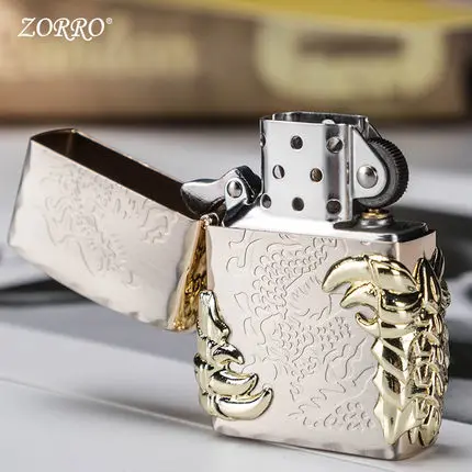Personality Creativity of Zorro Kerosene Lighter Wind-proof Personality Chinese Dragon Lighter Side Dragon Claw Birthday Gift Ma