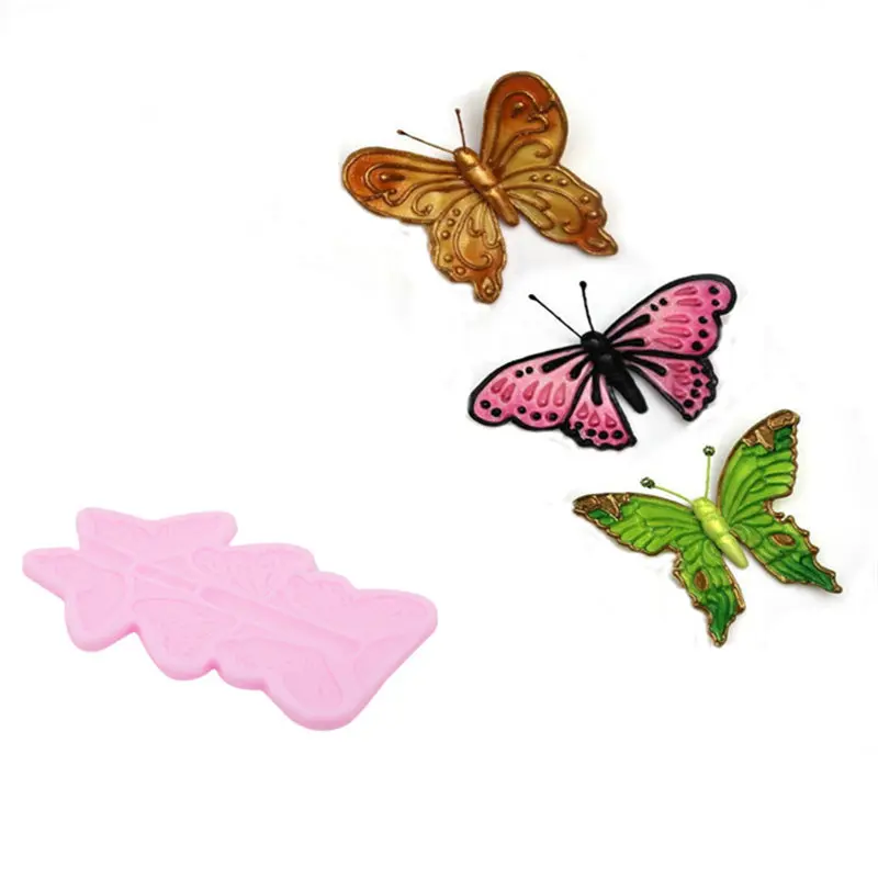 Горячая Красивая форма для торта бабочка 3 отверстия Силиконовая DIY помадка