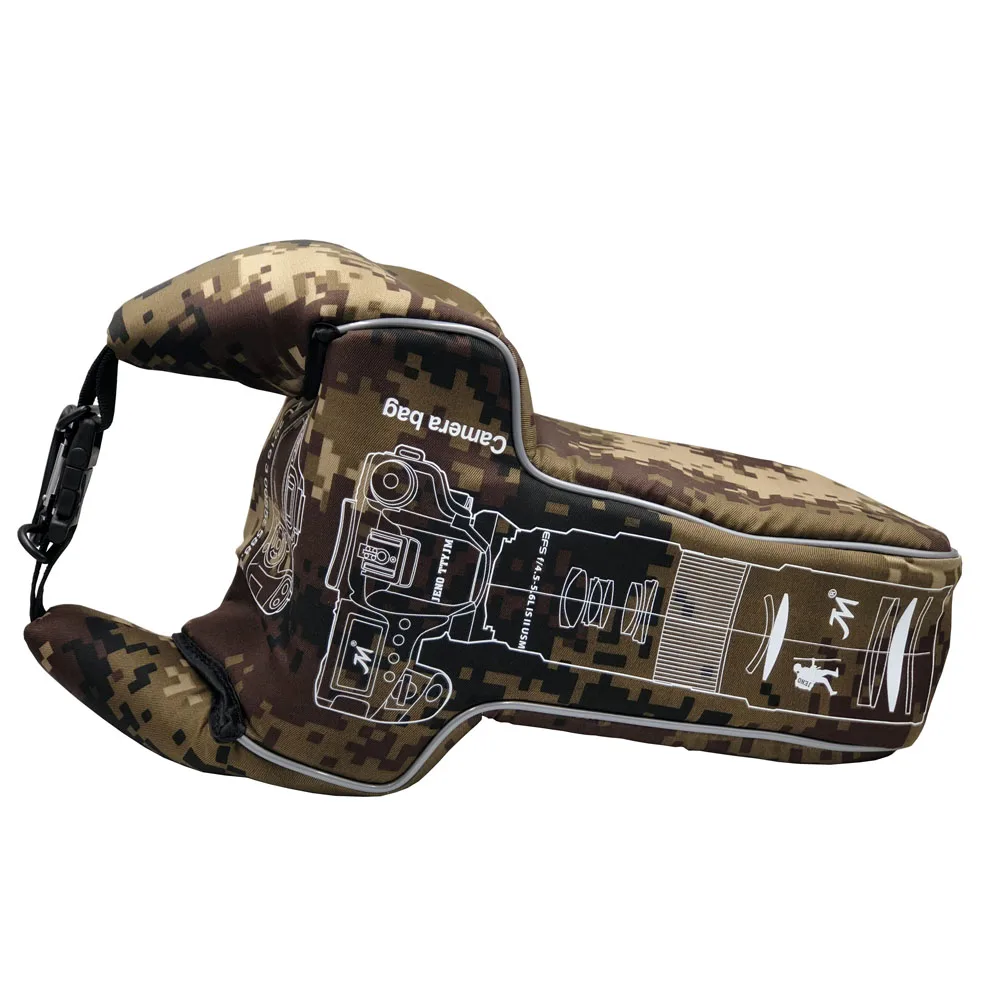 L Camouflage Green Треугольник Камуфляж цифровой DSLR камера видео сумка объектив трубки противоударный Спортивная фотография защитный чехол для Pentax Canon Nikon - Цвет: L Camouflage Green