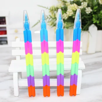 

G17 building block crayon detachable creative lovely painting crayon 6 color rainbow crayon oil painting stick for students