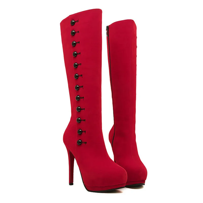 

Winter Boots Woman 2019 Fashion Mid-calf Boots Ladies High Heel Women Boots Women Winter Shoes Woman Platform Boots Botas Mujer