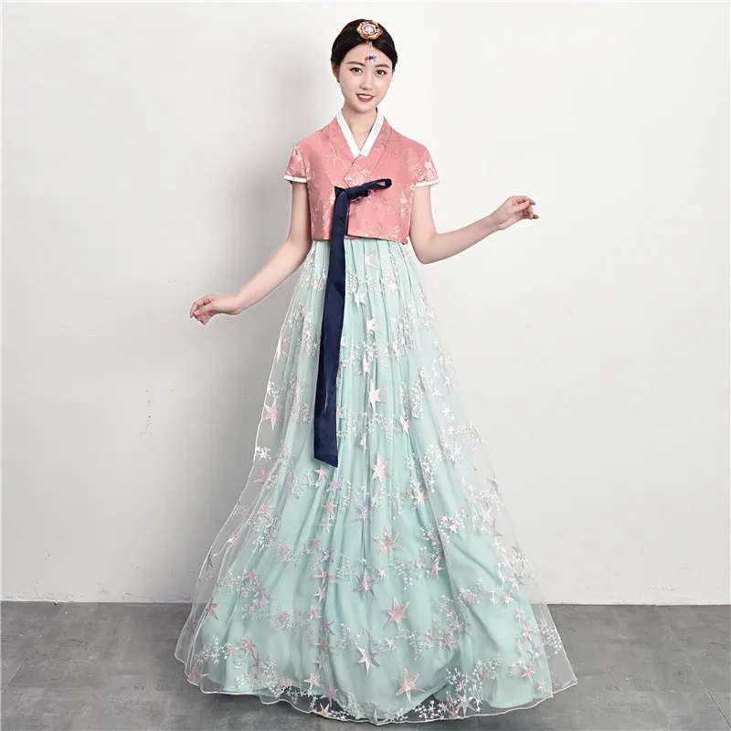 Новое традиционное корейское платье для взрослых корейский дворцовый танец женское традиционное платье для корта корейские национальные танцевальные костюмы SL1365 - Цвет: As picture
