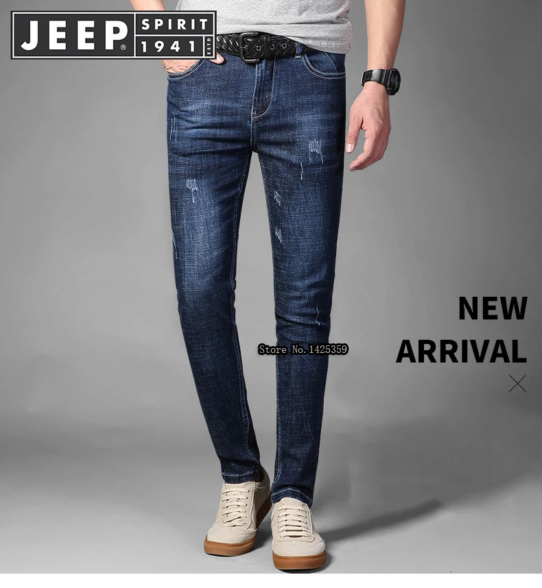 JEEP SPIRIT обтягивающие джинсы Брендовые мужские джинсы Homme со средней талией светло-синие джинсы джинсовые повседневные Модные узкие брюки мужская одежда