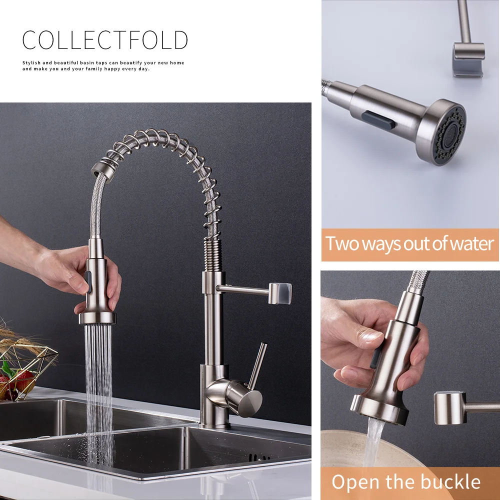  Accipiter Spring Kitchen Sink Faucets Made Of Brass Basin Mixer Faucet Tap Hot And Cold Water Taps  - 4000077460399