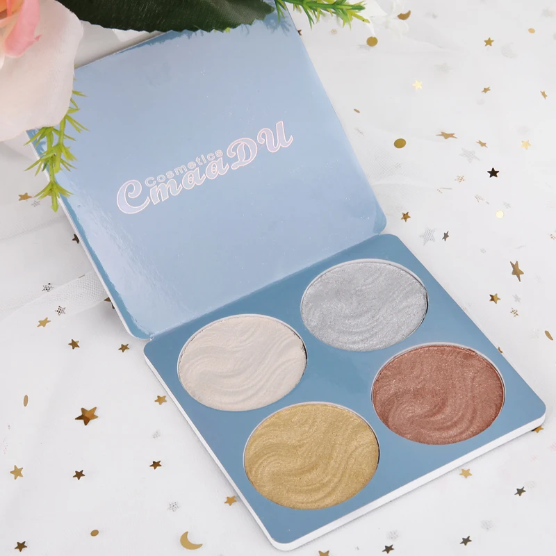4-color professional contour makeup powder highlighter eyeshadow fluorescent shiny highlighter palette cosmetics face makeup