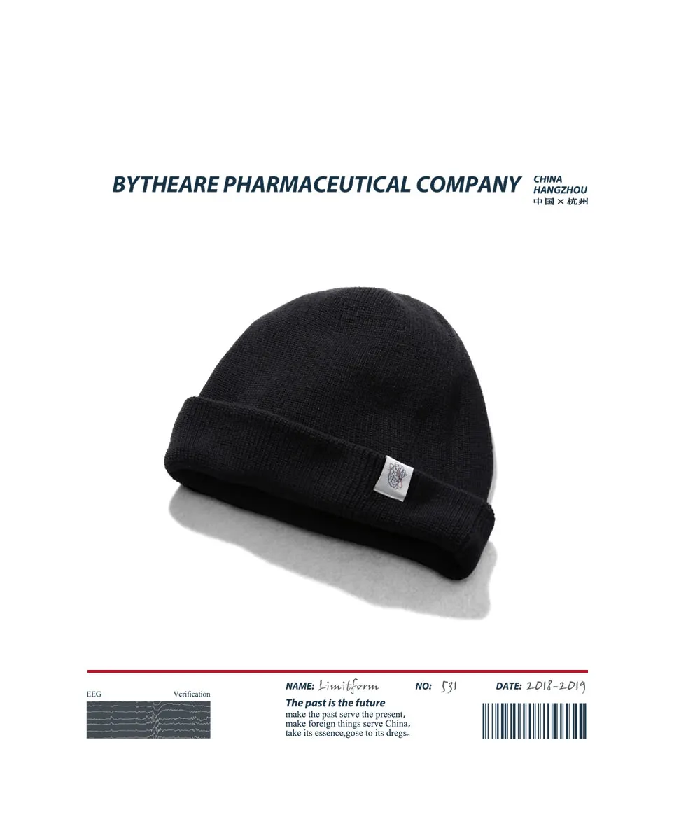 ByteHare Play Drug Bureau зимняя двойная хлопковая вязаная шапка мужская вязаная шапка с манжетами мужская и женская шапка