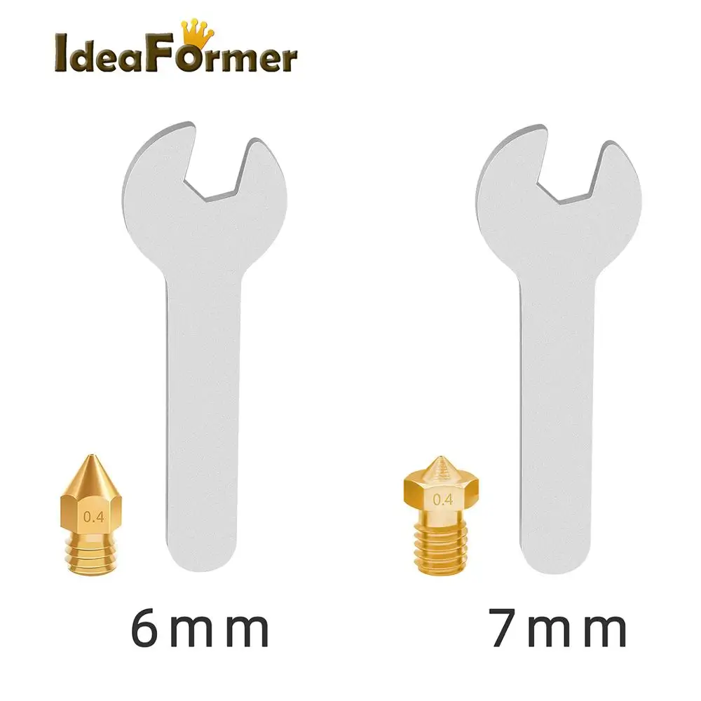 1 шт. 6 мм/7 мм гаечный ключ для MK8 сопло/E3D V6 Сменные сопла запасные части для 3d принтера аксессуары