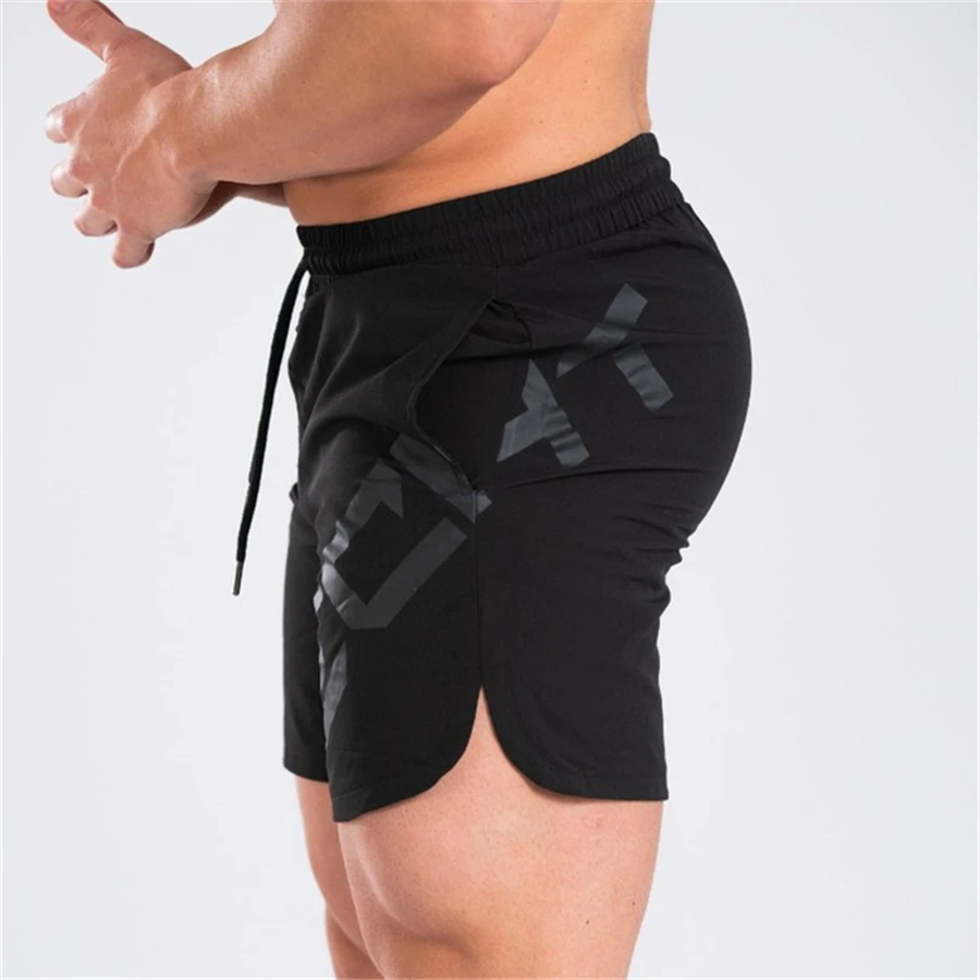 YEMEKE Summer Mens Breathable Shorts Fitness Bodybuilding Fashion Casual Gyms male Joggers Workout Beach Slim short Pants