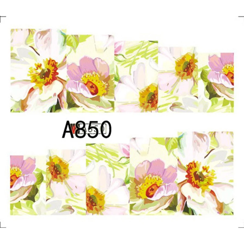 GAM BELLE 1 Sheet Flower Leaves Nail Sticker Decals Blossom Water Transfer Nail Art Sticker Decorations 2