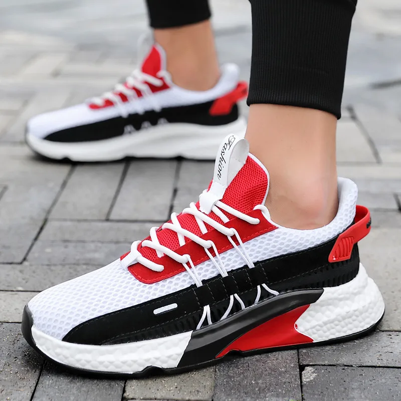 New Arrival Men Shoes Mixed Color Air Mesh Breathable Running Shoes Yellow Blue Design Athletics Sports Shoes Men Sneakers
