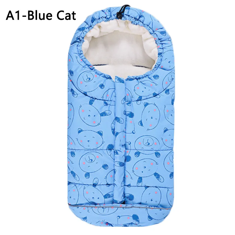 A1-Blue Cat Herbabe от 0 до 6 месяцев, детские зимние спальные мешки из кораллового флиса, плотные теплые постельные принадлежности для новорожденных, спальный мешок, уличные спальные мешки, одеяла для приема - Цвет: A1-Blue Cat