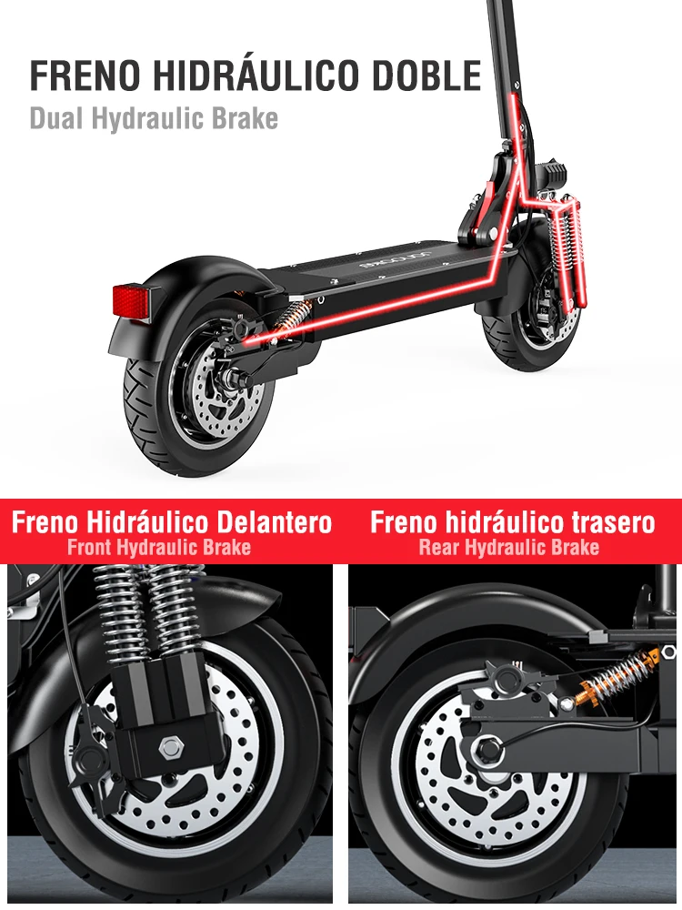 Janobike 100% оригинальный T10 электрический скутер 52 в 2000 Вт 10 дюймов складной двойной