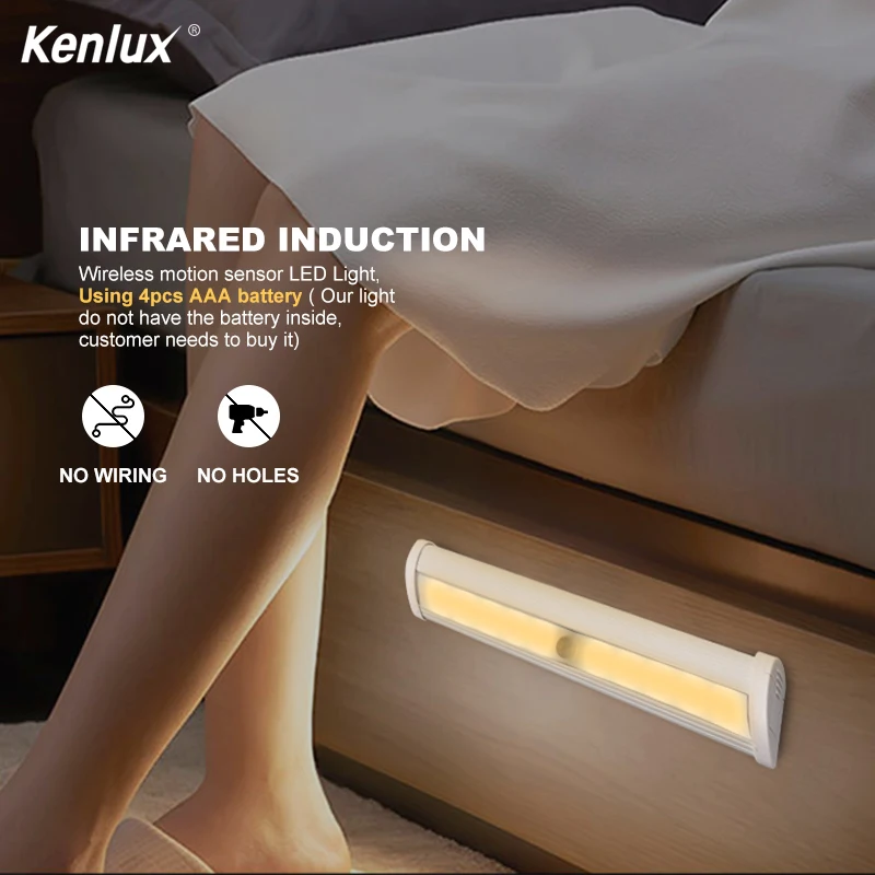 Беспроводная лампа СВЕТОДИОДНАЯ подсветка под шкаф с пассивным инфракрасным