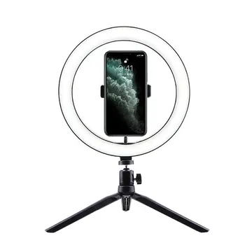 

9inch Photography LED Selfie Ring Light 23cm Dimmable Camera Phone Ring Lamp With Stand Tripods For Makeup Video Live Studio