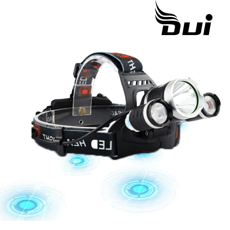 

DUI XML T6 powerful USB recharged 3T6 outdoor aircraft led flashlight headlamp