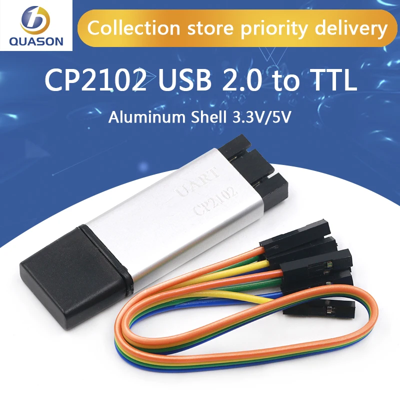 Aluminum shell CP2102 USB 2.0 to TTL UART Module 6Pin Serial Converter STC Replace FT232 support 5v/3.3v for arduino | Электронные