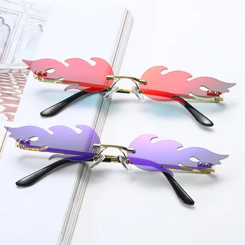 

Explosive flame reflective sunglasses dazzling color fireworks women's party bar sunglasses metal glasses