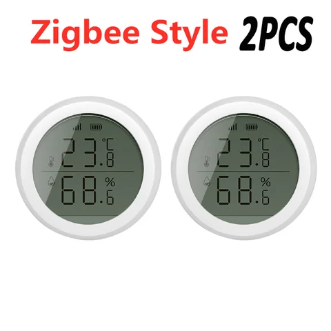 Wifi ZigBee Smart Home Temperature And Humidity Sensor With LED Screen Works With Alexa Google Assistant & Tuya Zigbee Hub