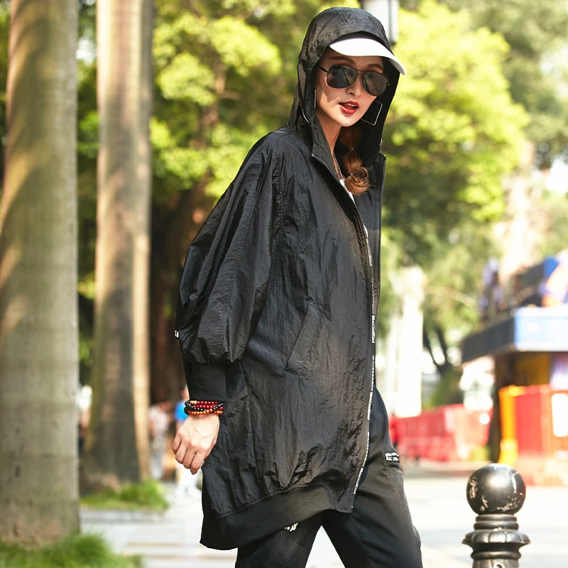 Max LuLu/осень, модная Корейская стильная ветровка, женская одежда в стиле панк, женский длинный тренч на молнии с принтом, винтажные пальто с капюшоном