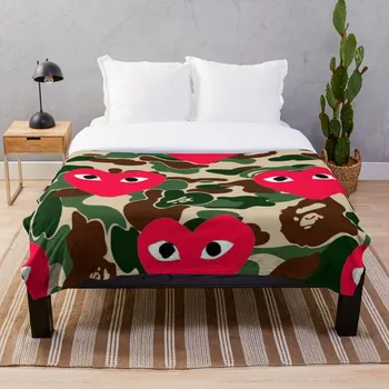 

Play Love X Bape ALL ENABLE Throw Blanket Soft Sherpa Blanket Bed Sheet Single Knee Blanket Office Nap Blanket