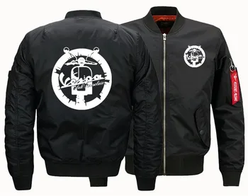 

Vespa vintage motorcycle Bomber Flight Flying Jacket Winter thicken Warm Zipper Men Jackets Anime Men's Casual Coat SIZE:S-5XL