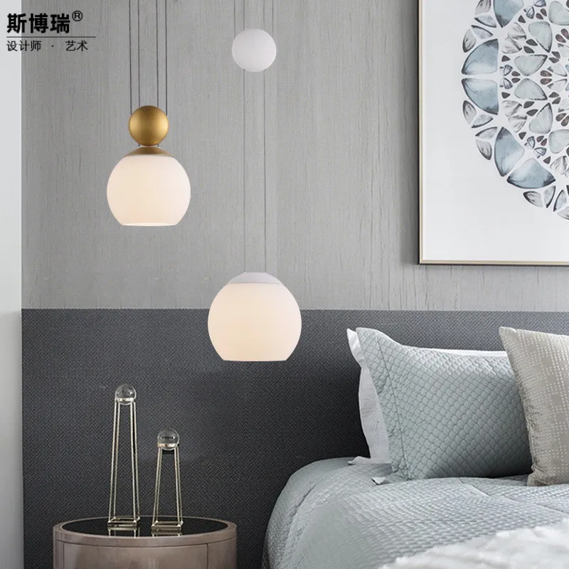 

Modern Europe Designer Restaurant A Living Room Hotel Bedroom Study Originality Simple Bedside Lift Glass Sphere A Chandelier