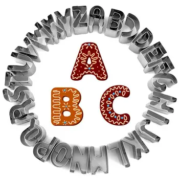 

26 Alphabets Pastry Cookie Letter Cutter Stainless Steel Kitchen Baking Tools