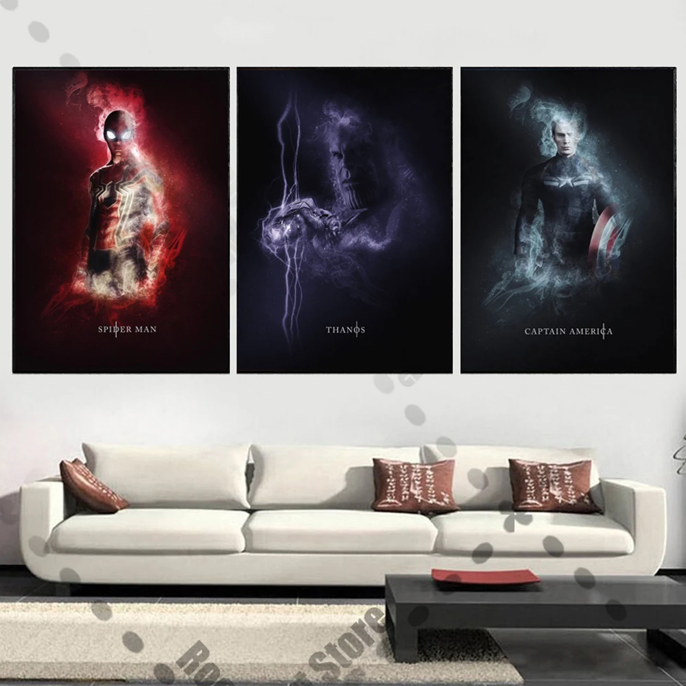 Marvel Superhero Character Spiderman Canvas Painting Avengers Movie Poster And Print Thor Hulk Wall Art Living Room Home Decor