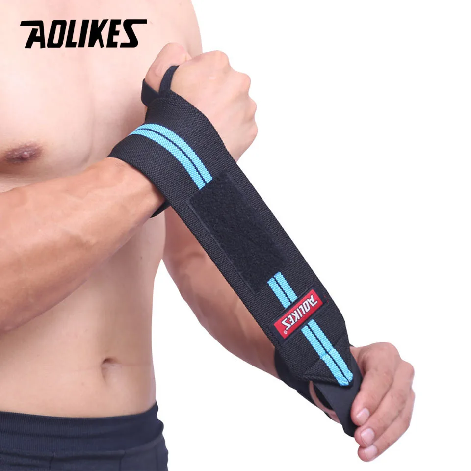 

AOLIKES 1Pcs Wrist Support Gym Weightlifting Training Weight Lifting Gloves Bar Grip Barbell Straps Wraps Hand Protection