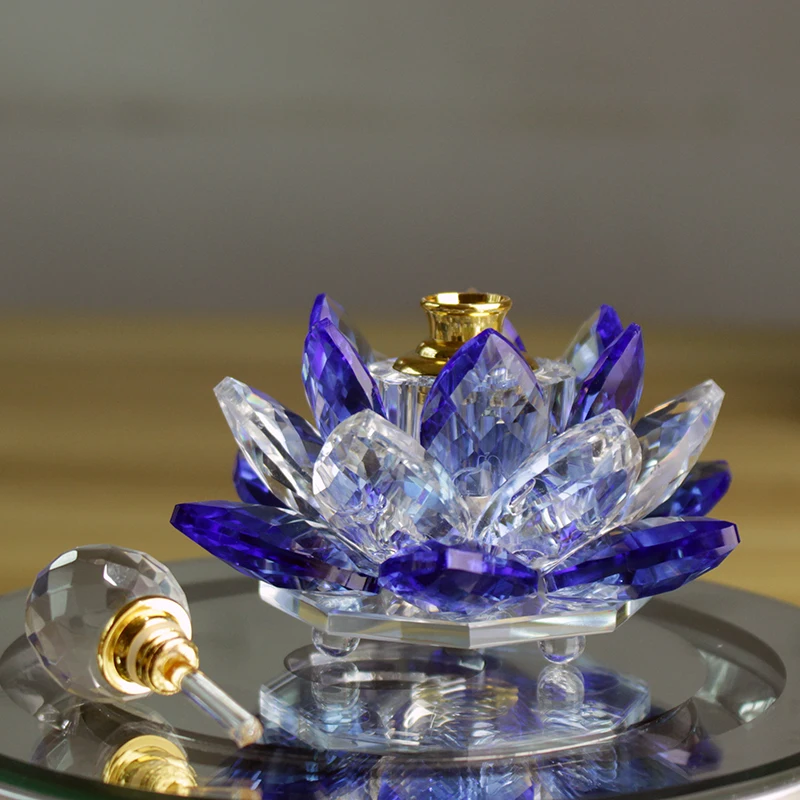 3ML Refillable Crystal Glass Lotus Flower Perfume Bottle Arttar Oil Scent Empty Glass Bottle Fragrance Container Gift Home Decor glass bottles mini perfume bottles