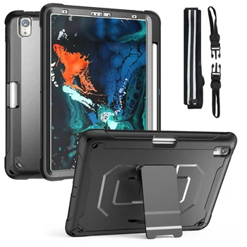 

Case for IPad Pro 11 Inch 2018 Hand-held Shock Proof Full Body Cover Handle Stand Sleeve Case Capa Shoulder Strap+Holder+Pen Cap