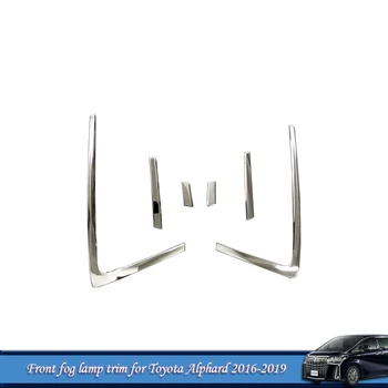 

Stainless Steel Front Fog Lamp Trim Head Light Eyelid Trim For Toyota Alphard Sport 2016 Car Accessories