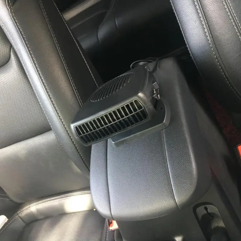 VODOOL 12V 24V с изображением машинок и автобусов, обогреватель для грузовиков ветрового стекла транспортного средства влагоуловитель стекол Портативный 360 градусов вращать Электрический нагревательный вентилятор черный