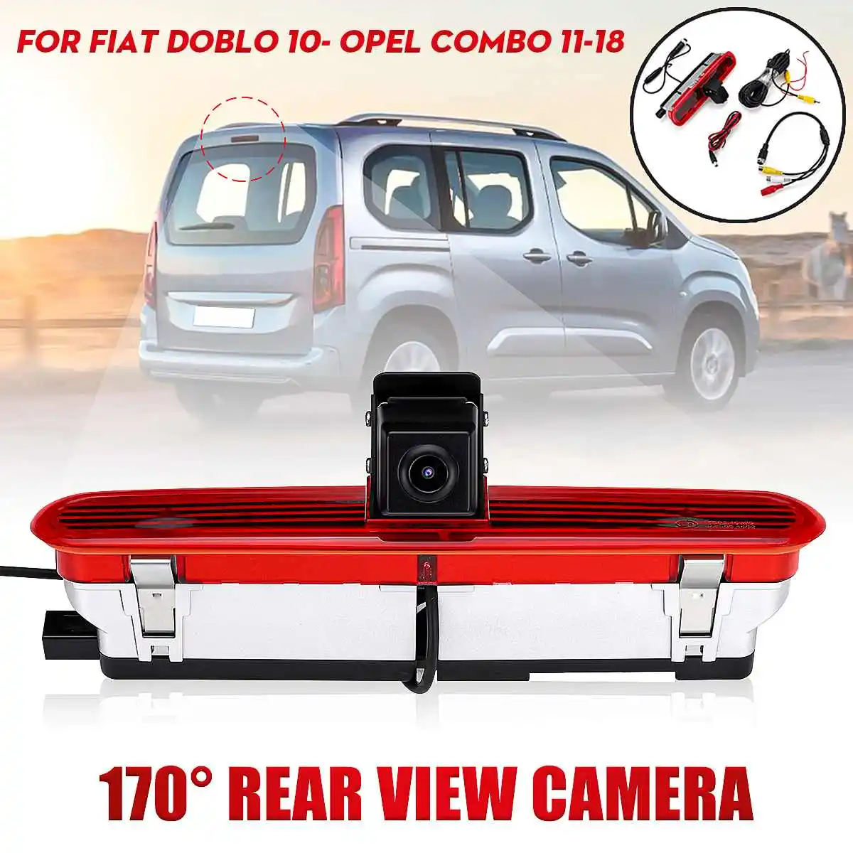 CCD HD Авто заднего вида Камера с " монитор Coms PAL тормозной светильник для Fiat Doblo 2010+ Opel Combo 2011 - Название цвета: Only Camera