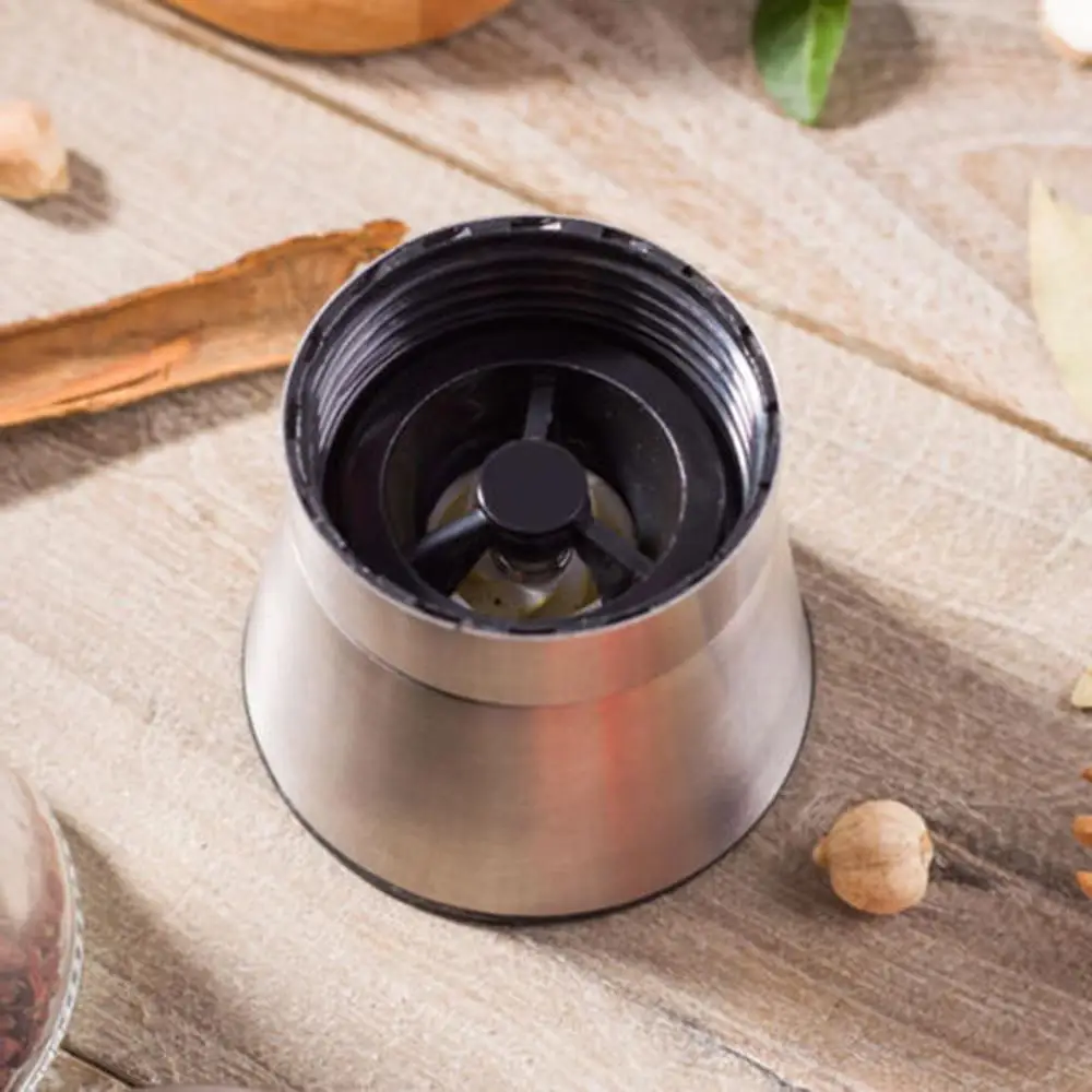 Stainless Steel Pepper Grinder Adjustable Manual Pepper Grinding Mill Glass Bottle