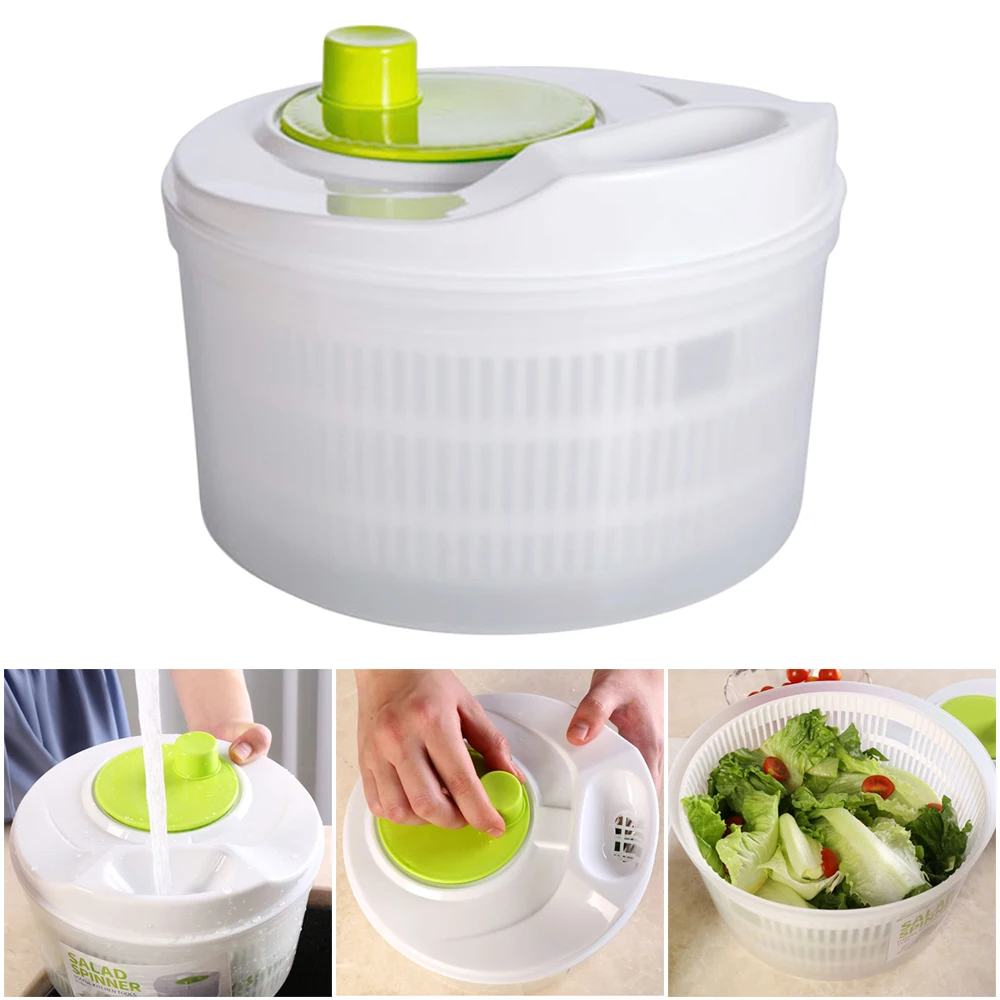 Multifunction Salad Spinner Lettuce Dryer Manual Vegetable Drainer Crisper Strainer For Washing Drying Leafy Kitchen Accesosries