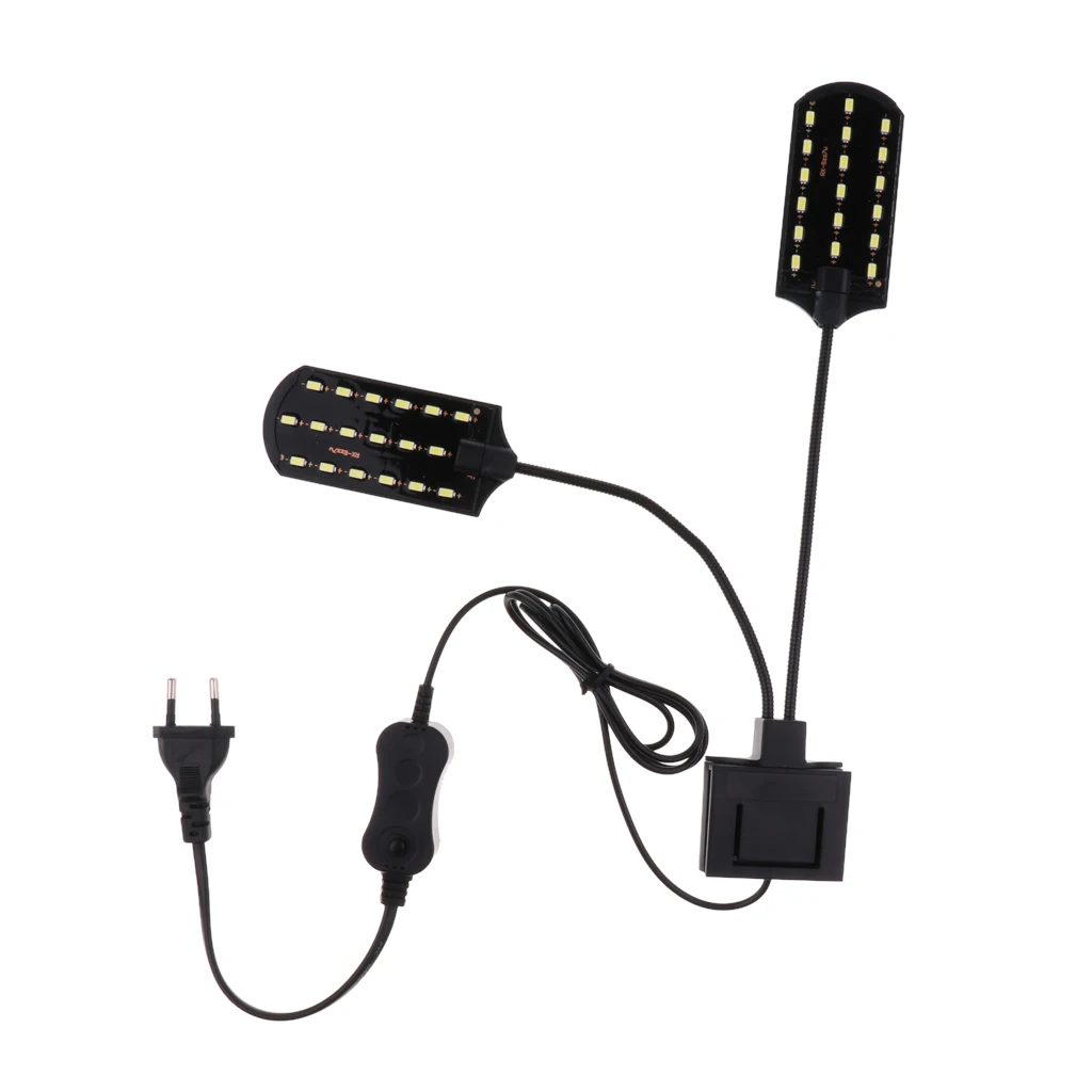 Tank Clip Light Aquarium Lights X7 LED Clip Light EU plug Double Head