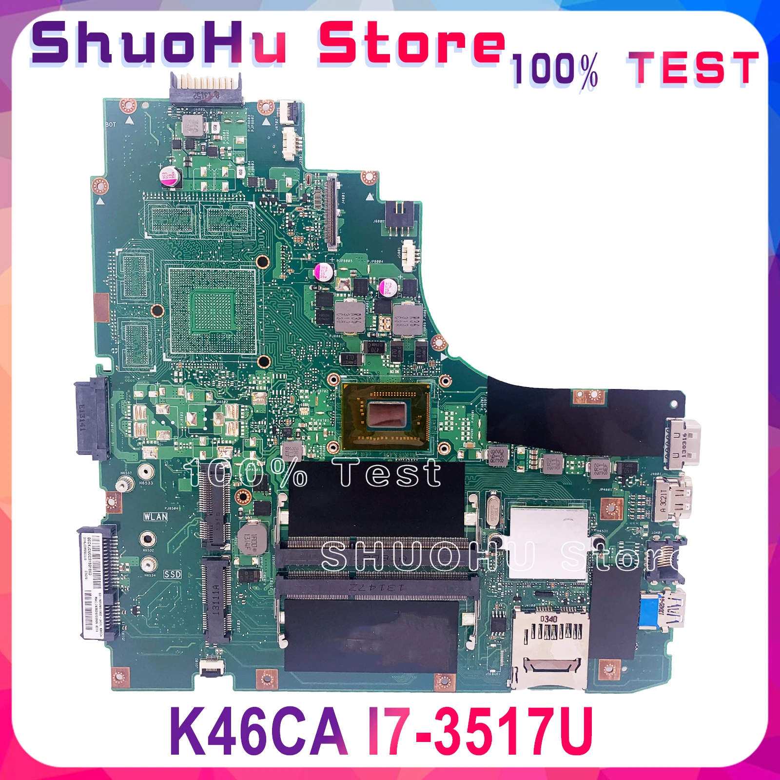 KEFU K46CA For ASUS K46C K46CM K46CB A46CM Laptop Motherboard Tested 100% Work Original Mainboard CPU 1007U/I3/I5/I7 | Компьютеры и