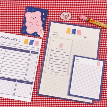 

30Sheets/Lot Kawaii Korean INS B5 To Do List Planner Memo Pad N Times Sticky Notes Portable Notepad School Office Supply