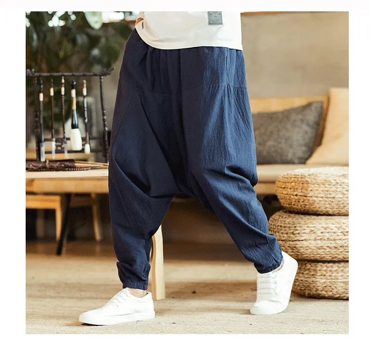 Harem Pants Men Solid Loose Casual Mens Korean Style Cotton Plus Size Sweatpants Hot Sale Male Trousers 2022 New business pants mens