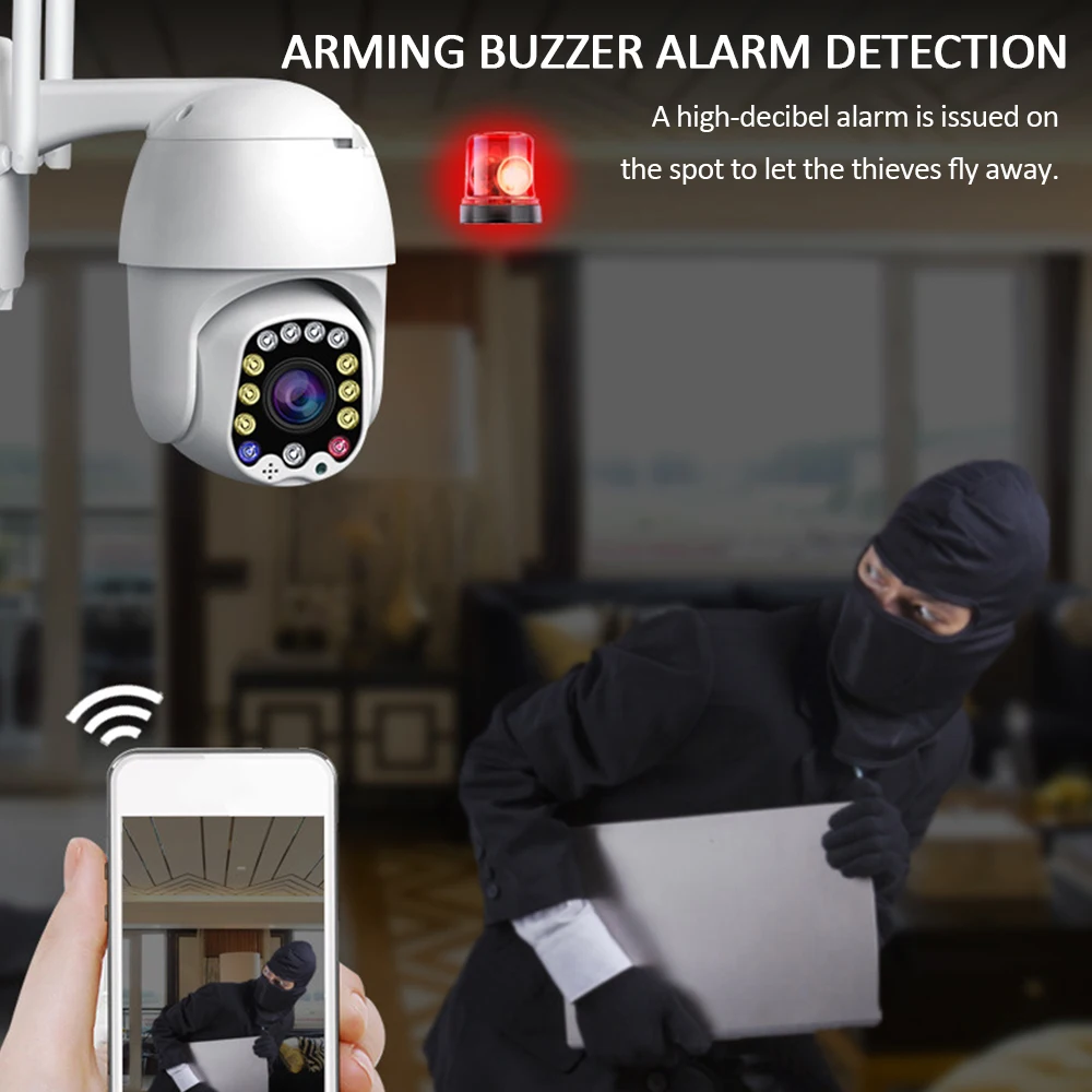 

1080P 200w Pixels IR Night Vision Camera Outdoor Waterproof 320 Rotation PTZ Ball Machine Network Wireless WiFi Camera Smart Set