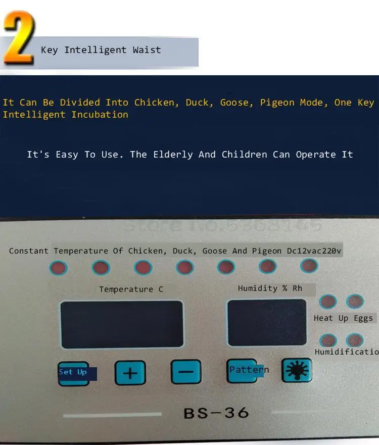 Интеллектуальный термостат для инкубатора, автоматический инкубатор для яиц, китайская инкубация курицы с одной кнопкой, инкубатор для курицы, кувеуза 12 В/220 В