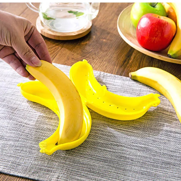 1Pc Banana Food Container Storage Case Kids Holder Preservation Box Boxes