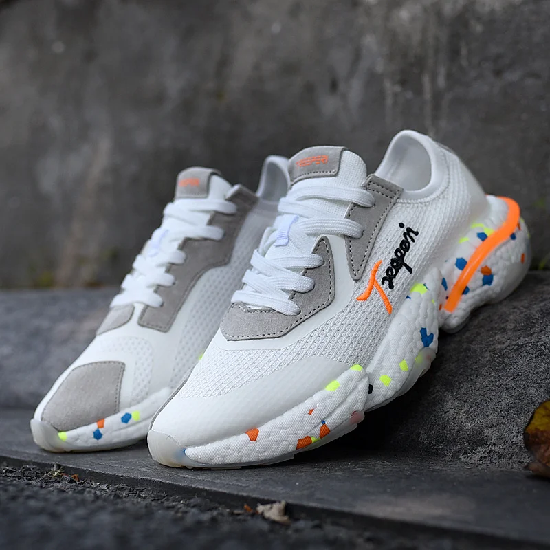 Мужские кроссовки для бега Treeperi Basf Boost Runner 2022 v2 черные цвета слоновой кости белые