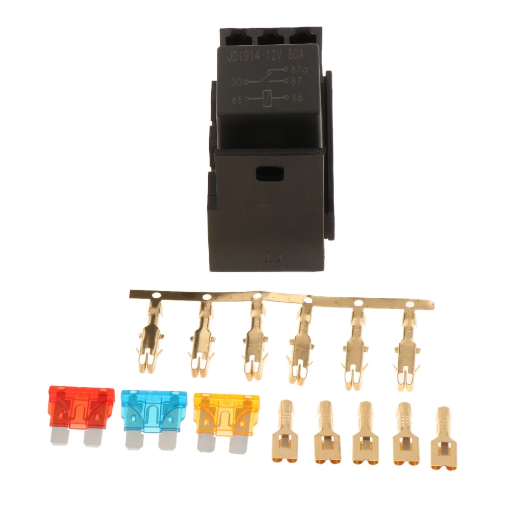 Automotive Marine RV Boat Fuse Relay Holder 4-Slot Relay Box 1 3 Fuses Automotive Fuse Box Holder Socket