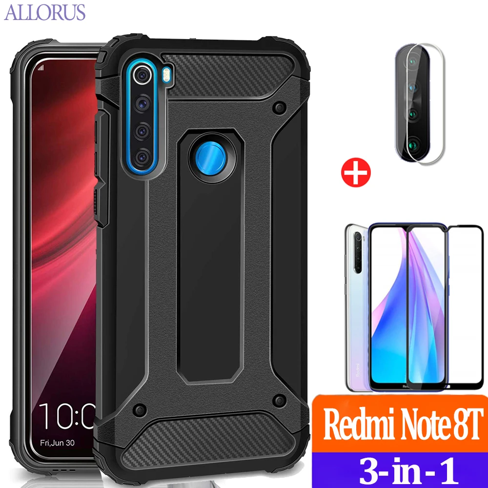 броня чехол для телефона Redmi Note 8T/8 9 Pro силиконовый+Жесткий ПК противоударный