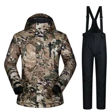 Новинка, Мужская водонепроницаемая ветрозащитная Лыжная куртка с капюшоном, пальто для сноубординга, Мужские штаны для активного отдыха, походов, зимних видов спорта